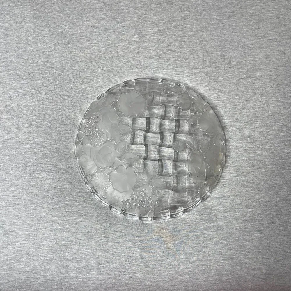 Vintage Soga Glass 12” Floral Serving Platter Plate